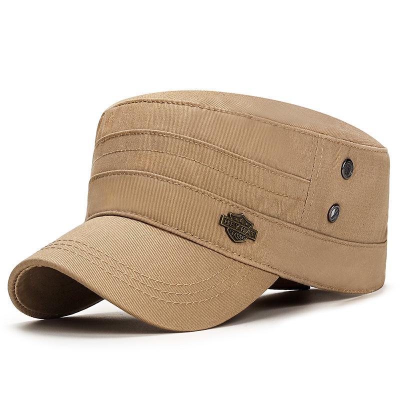 Мужская хлопковая кепка на весну и осень: Солнцезащитная шляпа для отдыха на открытом воздухе с железной этикеткой