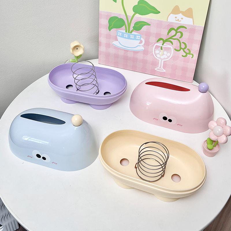Коробка для салфеток серии Big Eyes Kawaii для украшения гостиной, креативная коробка для салфеток, держатель для салфеток, декор ванной комнаты