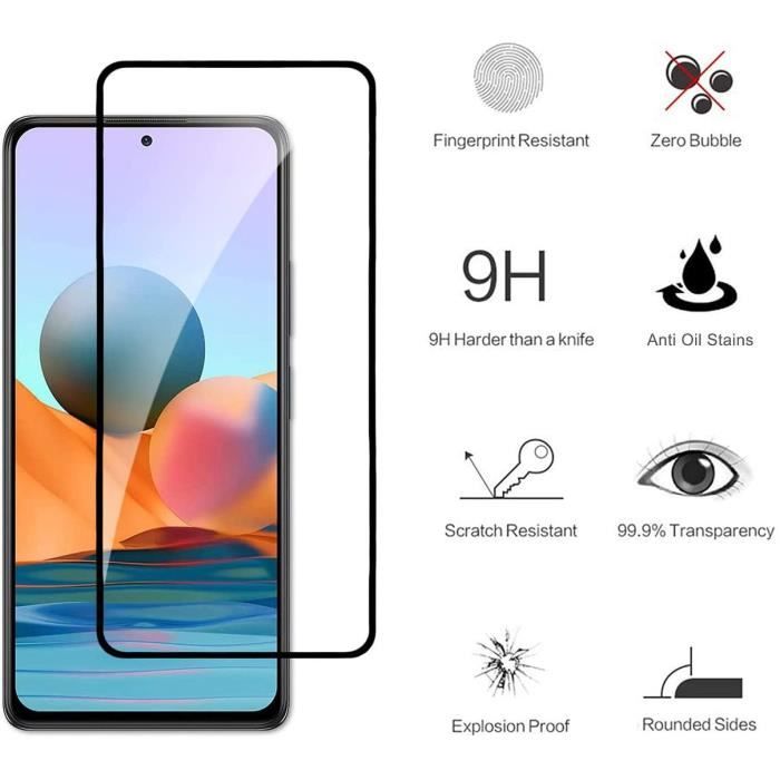 Film de protection - Redmi - Note 10 Pro - Verre trempé - Pack de 4 - Résistant aux chocs