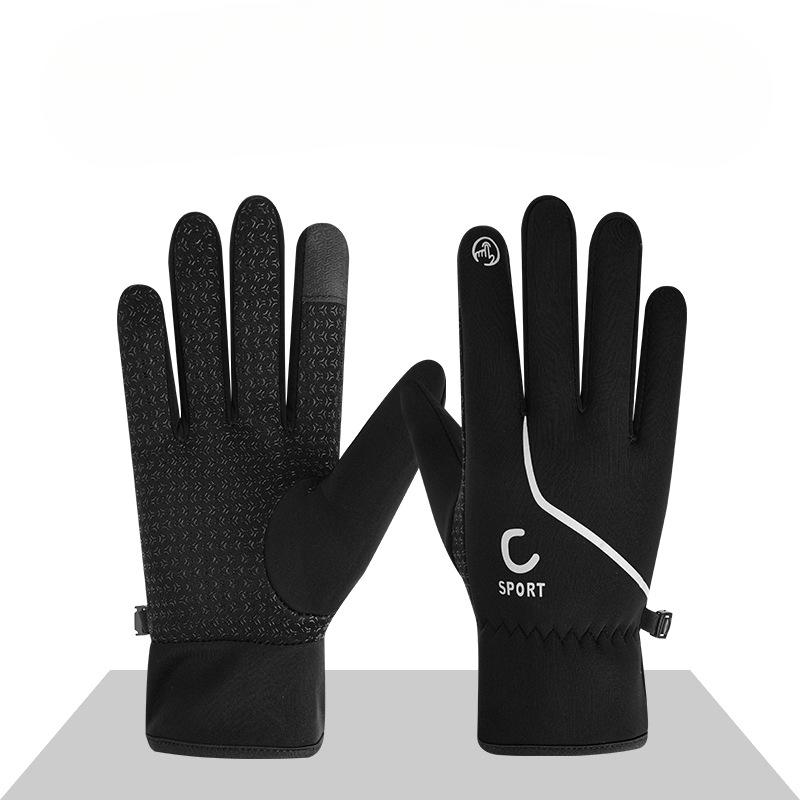 Осенне-зимние перчатки Мужские Лыжные Перчатки для активного отдыха Велосипедные перчатки Плюс Бархатные Теплые Водонепроницаемые Холодные Сенсорные для езды