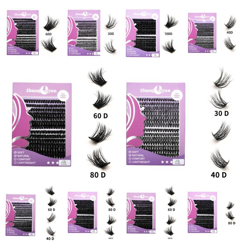 30P/60P/80P/100P Fluffy False Eyelashes Segmented Eyelashes Bundles  Grafting Lashes