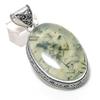 Prehnite Gemstone Handmade 925 Sterling Silver Jewelry Pendant 2.44" m4A64