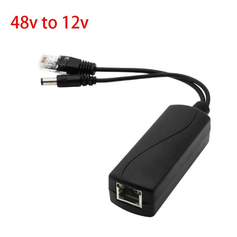Разъем сплиттера Poe от 48 В до 12 В, адаптер питания, инжекторный переключатель для ip-камеры, Wi-Fi, инжекторный кабель, настенная вилка, источник питания