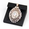 Gold Jewelry Women's Brooch Round Crystal Brooch Arabian Bride Bijoux Brooch Pendant Dual Purpose