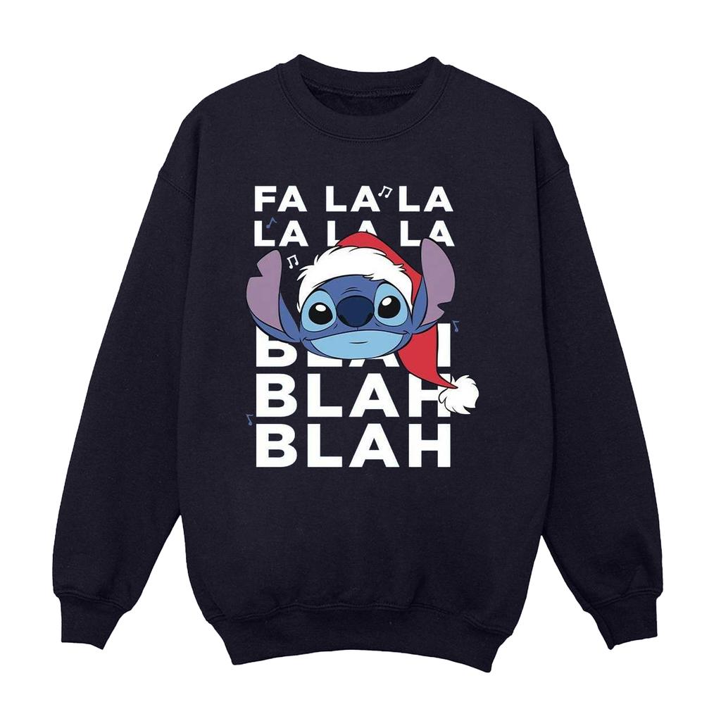 Disney Mens Lilo And Stitch Christmas Blah Blah Blah Sweatshirt