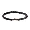 Bracelet Braided with Magnetic Buckle Faux Leather Versatile Men Hand Chain for Anniversary