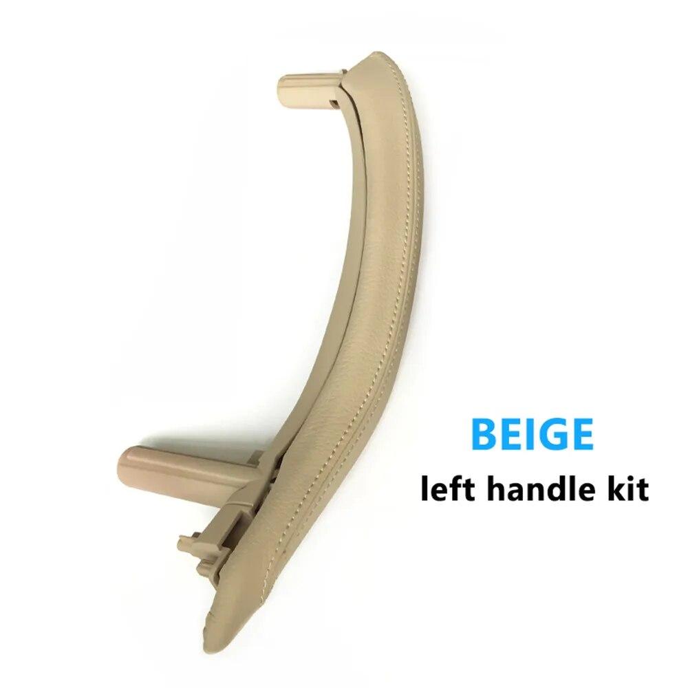 LHD Car Interior Left Right Passenger Door Pull Handle With Outer Leather Cover Trim Replacement For BMW X5 X6 F15 F16 2014-2018