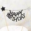 Happy Birthday Star Cake Decoration Set: Non-Woven Fabric Banner & Toothpick Inserts