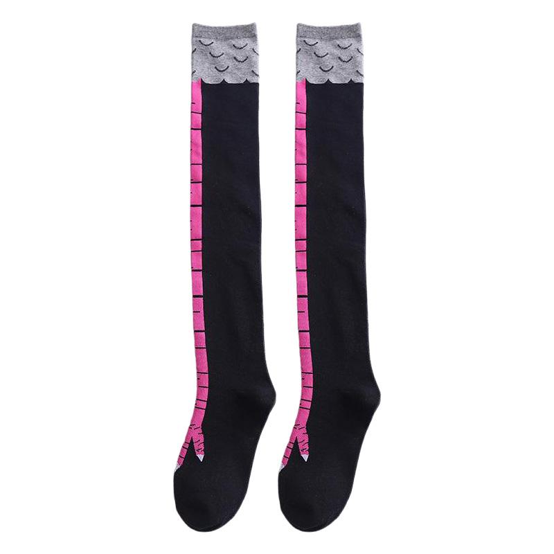 Men Women Funny 3D Chicken Socks Print Cartoon Cosplay High Flexibility Thigh High Sock Cotton Fashion Thin Toe Feet