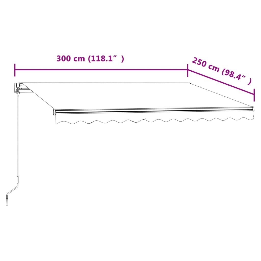 Automatic Retractable Awning 300x250 cm Yellow and White