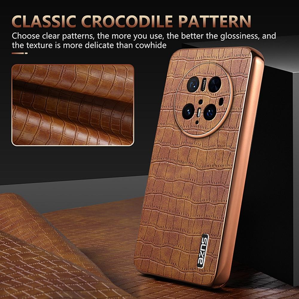 AZNS For Huawei Mate 70 Pro/70 Pro+ Case Electroplating Crocodile Texture PU+TPU Phone Cover
