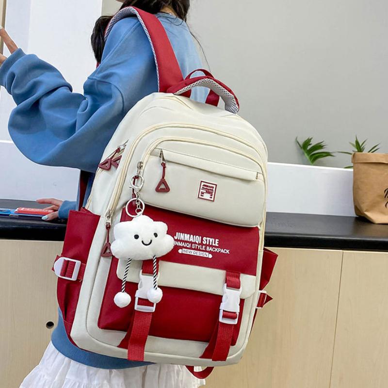 Набор из 5 школьных рюкзаков для студентов Начало учебного сезона Корейская мода Рюкзаки для средней школы Большая вместимость Набор из двух сумок
