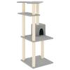 VidaXL Cat Tree with Sisal Scratching Posts Light Grey 123 Cm 171784