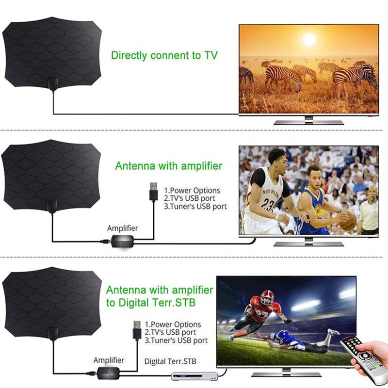 Антенна HDTV 4K 1080P с усилителем сигнала, мини-цифровая ТВ-антенна, улучшенный прием, для использования в помещении