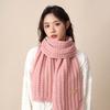 Knitted Wool Red Scarf Women's Winter New Versatile High-end Warm Couple Scarf Student