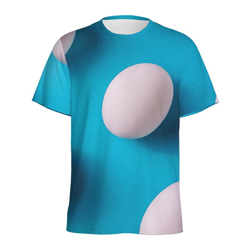 Multi Color Eggs 3D Printed T Shirt For Men Womens Kids Cartoon Fried Egg Graphic Tees Tops Short Sleeves Round Neck T-shirt