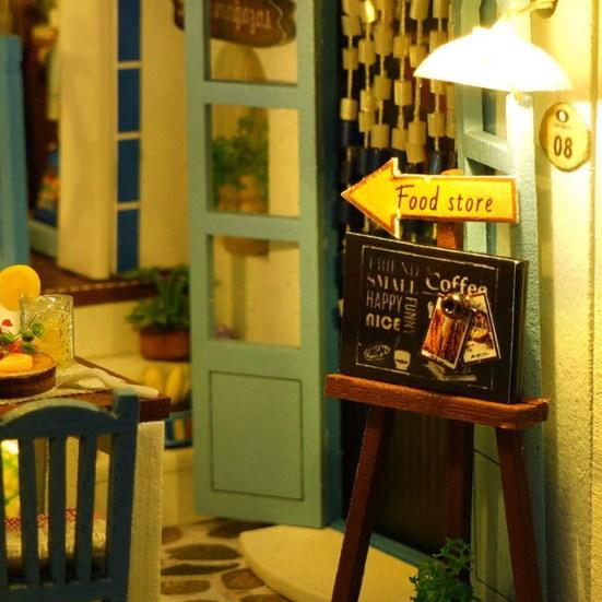 Mini Book House DIY Wooden Book Nook Shelf Insert Miniature Building Kits Good Detail Bookshelf Assembly Bookend Adults Birthday Gifts