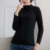 Women's Autumn/Winter German Velvet Turtleneck: Long-Sleeve, Thick, Warm, Fitted Shirt