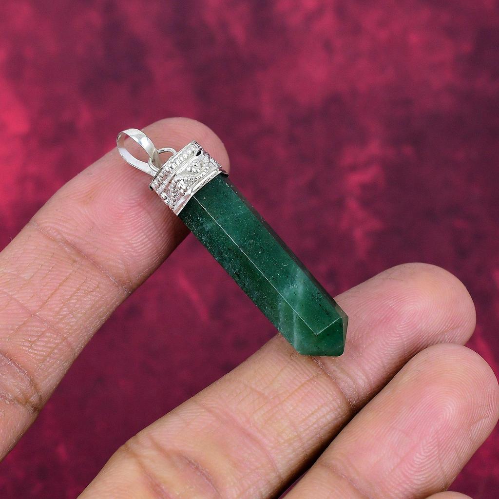 Подвеска с искусственным изумрудом, Подвеска из стерлингового серебра 925 пробы, Ювелирные изделия с драгоценными камнями, Подвеска ручной работы, Удивительные ювелирные изделия, Подарок для нее