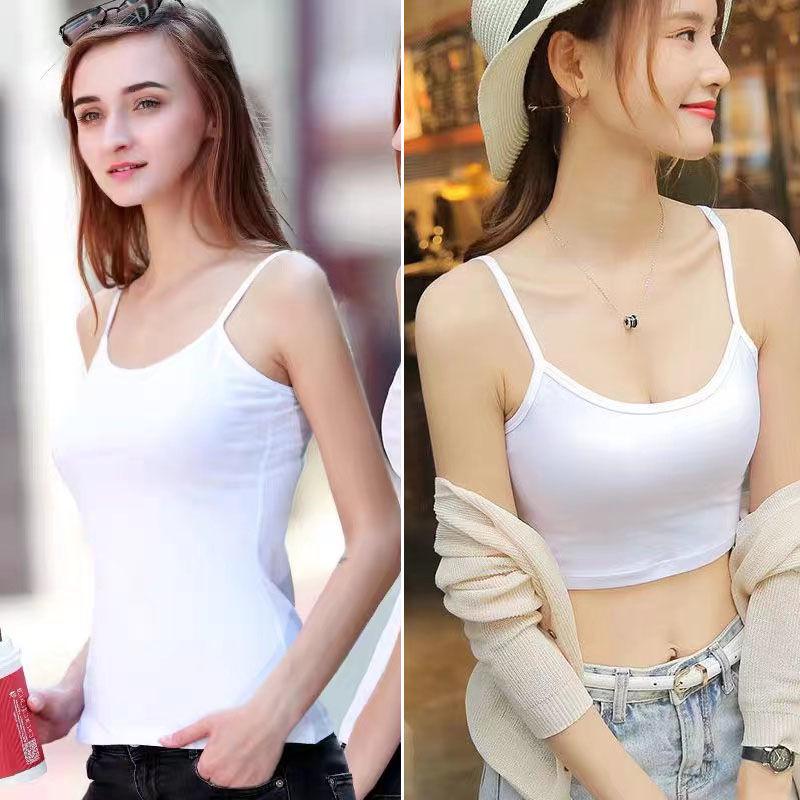 Women's Solid Color Slim Fit Camisole - Anti-Exposure Base Layer (1-2 Pieces) for Inner or Outer Wear