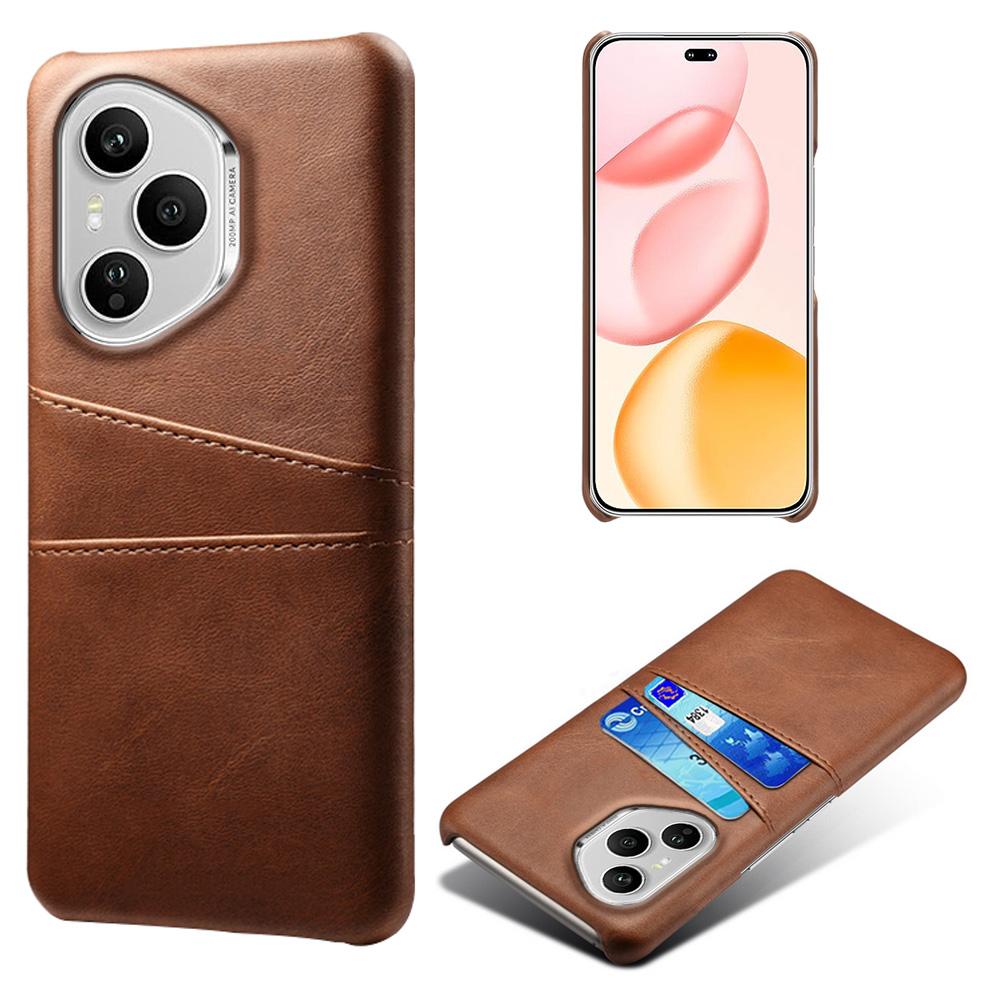 For Honor 400 Pro 5G (Глобальный) Чехол с двойными слотами для карт из ПУ кожи + жесткая поликарбонатная накладка для телефона