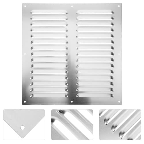 NUOLUX Air Vent Cover, Stainless Steel Ventilation Grille, Exhaust Vent Louver Grille Cover, Silver