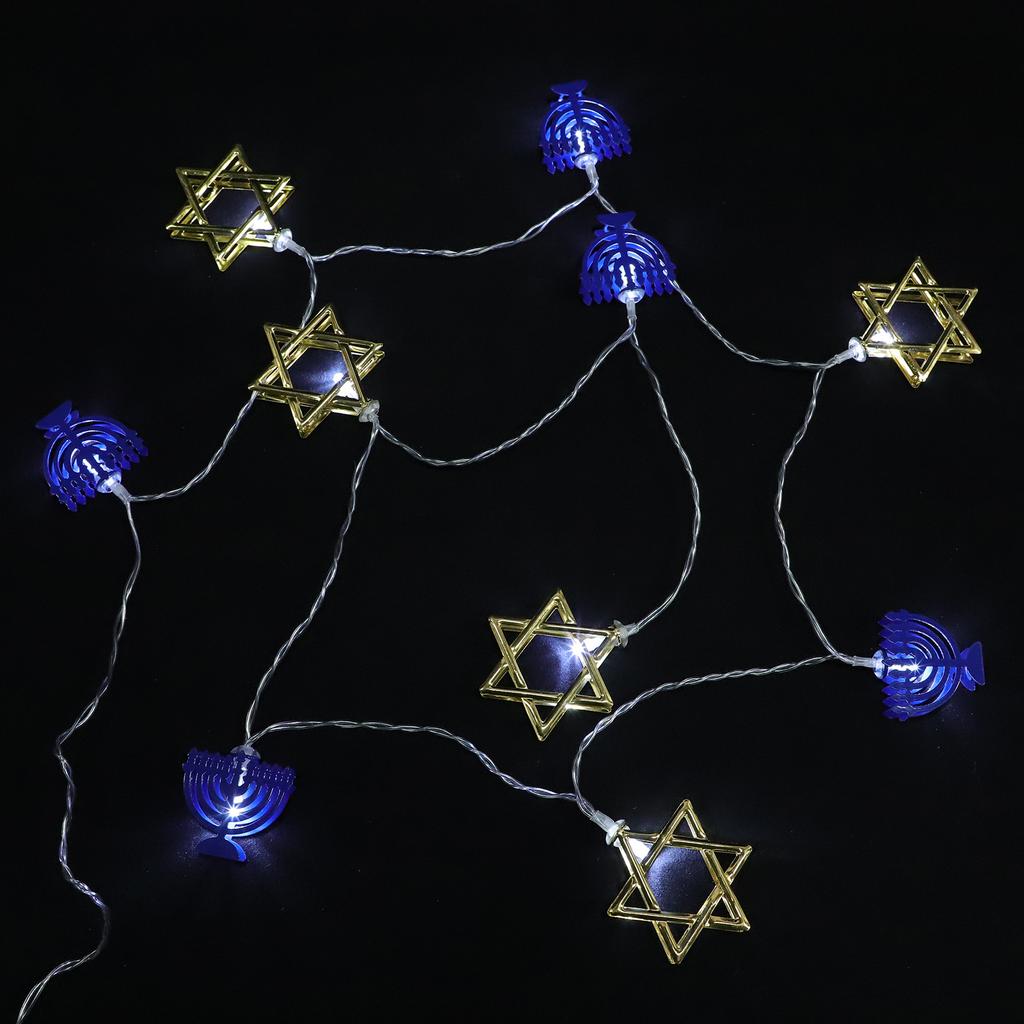 5M Hanukkah Star String Light Operated LED Decor for Indoor Outdoor Festival Party Decoration Personalized LED Name Sign