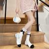 Lolita Lace Frill Mid-Calf Socks with Bow Ribbon - White Ballet Style JK Knee-Highs for Spring & Autumn