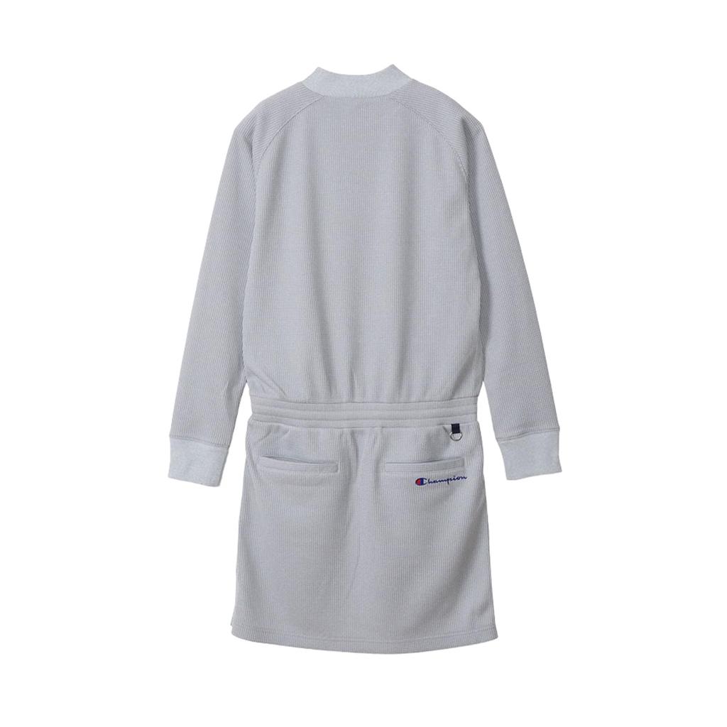 Champion Теплое платье Оксфорд с длинным рукавом и графическим принтом логотипа, женское, антистатическое, серое, CW-YG404