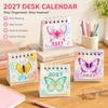 Butterfly Pattern Flip Calendar Portable Desktop Planner 2027 Desk Calendar  Daily Planning