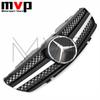 AAUI1 Chrome Black AMG Style Bumper Grille With Car Front Racing Grilled Emblem Logo For Mercedes Benz SL-Class R230 03-06 SL500 SL55