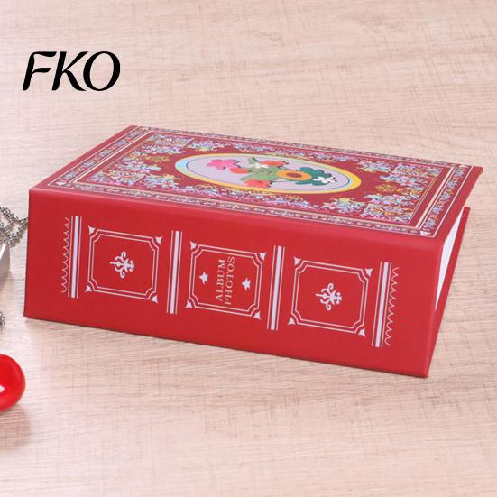 Portable Photo Album Album, Laminated Sleeve Page Refillable Mini Picture Holder, Vintage Ethnic Style Memory Book for Travel Postcards &