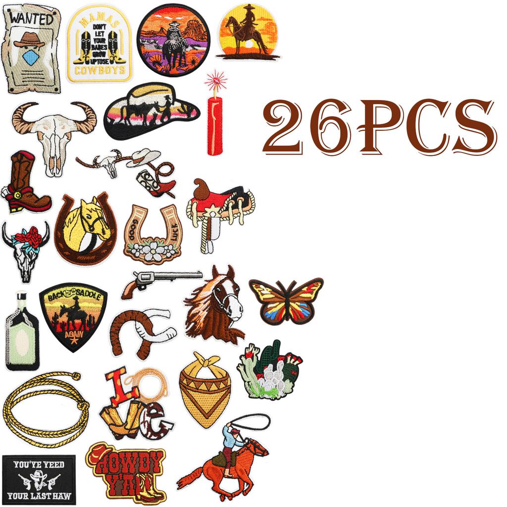 Новые декоративные нашивки с популярными на Западе джинсовыми вышивками, наклейки с вышивкой «Лошадь и пистолет», вышитые штампы, вышитые этикетки