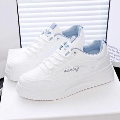 Женские белые парусиновые туфли на толстой подошве: Универсальные, увеличивающие рост, легкие кроссовки для весны/лета