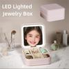 Portable LED Lighted Earrings Case Large-capacity Divided Necklace Tray  Travel Organizer
