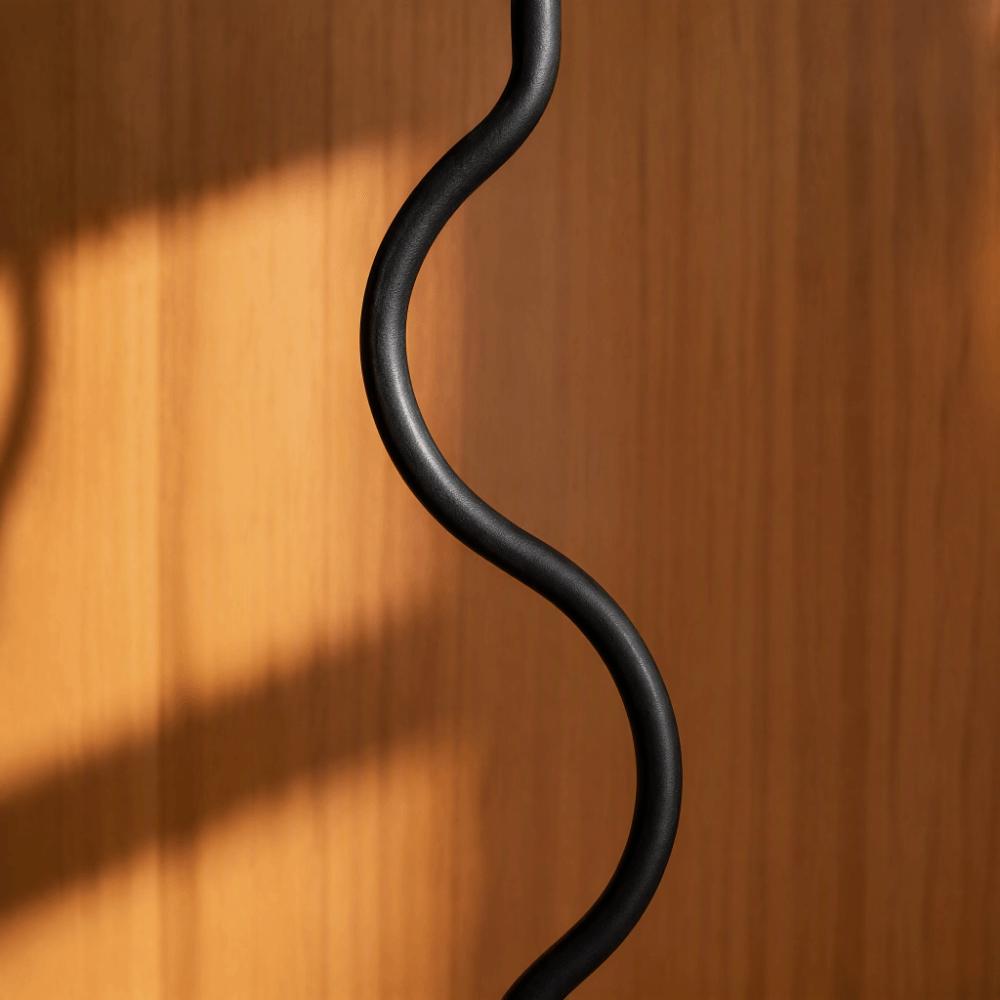 14.45x3.19in Taper Candle Holder Wavy Curve Design Metal Candle Holder for Home Decor