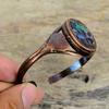 Браслет-манжета из драгоценного камня Раковина Абалона Гальванопластический Медный Браслет-манжета Регулируемый Браслет-манжета Ручной работы Медные украшения Подарки на годовщину