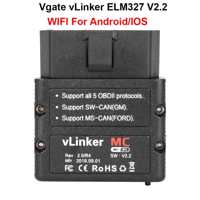 2024 BT OBD2 сканер Vgate vLinker MC+ BLE ELM327 для Android/IOS/Windows ELM 327 wifi автомобильный диагностический сканирующий инструмент