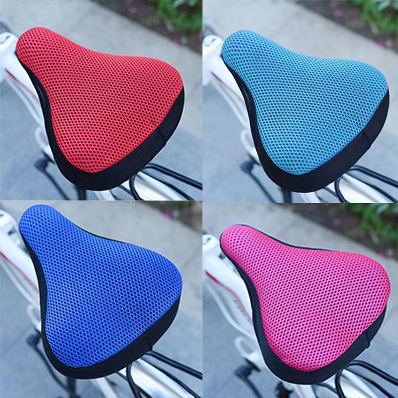 1-6Pcs Bicycle Saddle 3D Soft Bike Seat Cover Cycling Silicone Seat Cushion Cycling Breathable Saddle Comfortable Bicycle Bike