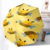 Cute Bee Print Automatic Opening/Closing Umbrella with Foldable Design, Iron Frame, Outdoor Use, Festival Gift, Suitable for Fans, Travel, D