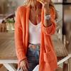 Women's Knitted Long Sleeve Mid-Length Cardigan for Spring and Autumn.