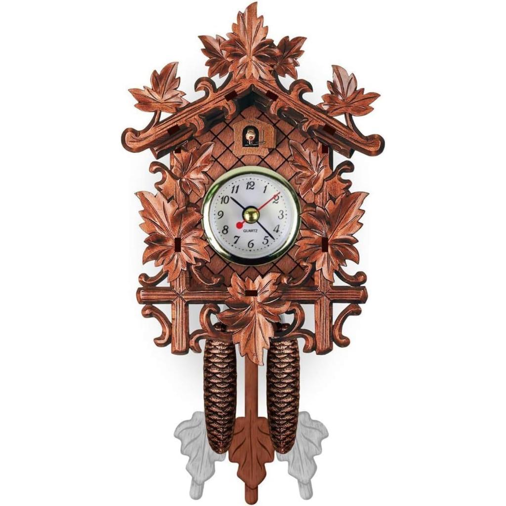 NASSIA Часы с кукушкой из натурального дерева для гостиной, кухни, ресторана, кафе, отеля, офиса (02)