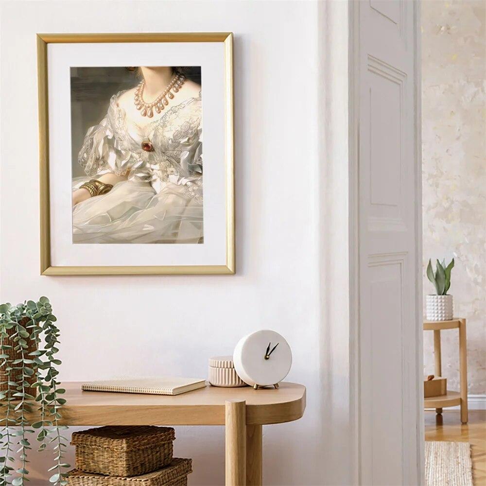 Женский портрет, принты, художественный постер в стиле барокко, измененное искусство, женственная настенная живопись на холсте, максималистский принт, галерея, украшение стены