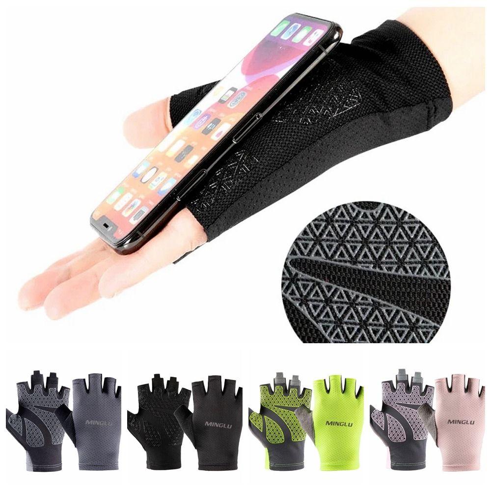 1 Pair Padded Fitness Fingerless Gloves Light Weight Cycling Gloves Summer