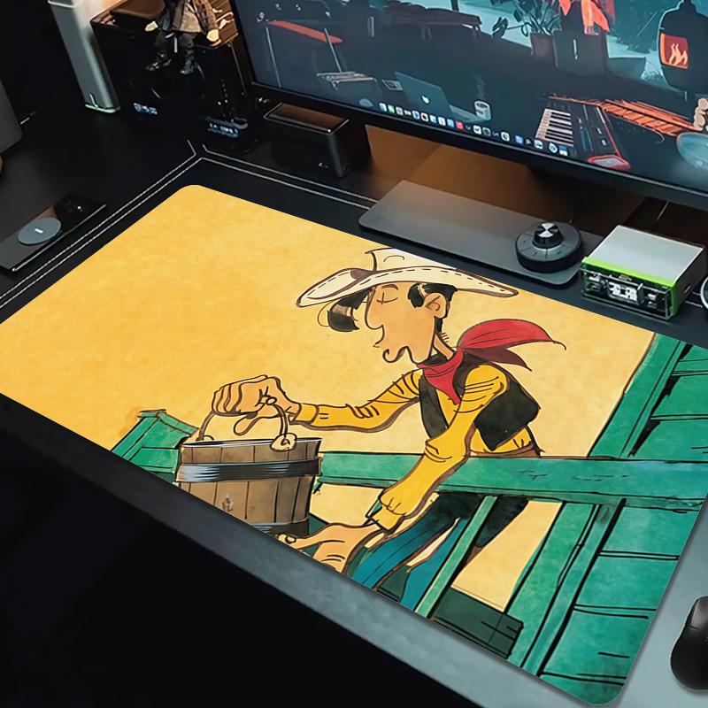 Lucky Luke2 Print Cushion Non-slip Laptop Tablet Big Mousepad XXL Mat Mini PC Playmat With Lock edge