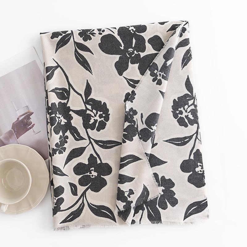 Street Style Imitation Cashmere Scarf Women's Winter New Neck Protection Cold Scarf Fashionable and Elegant Warm Shawl