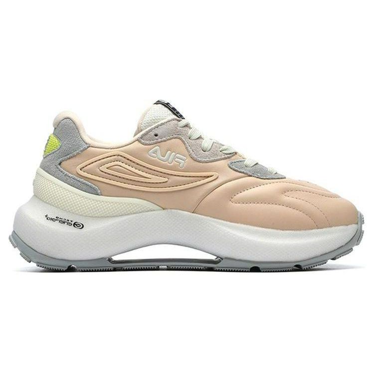 Fila Fusso Icona Тканевый Верхний Слой Кожа Наппа Низкие Кеды для Повседневной Носки Женские кроссовки Телесно-Розовые F12W213113FNV