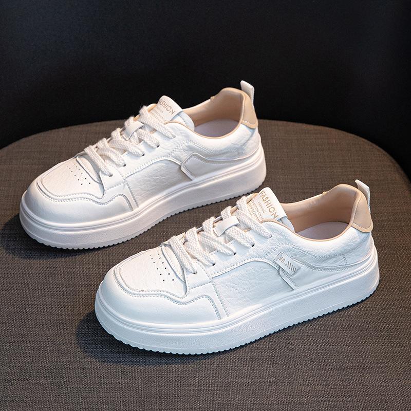 Кожаные маленькие белые туфли женские осенние новые спортивные и повседневные туфли на мягкой подошве женские удобные на плоской подошве на шнуровке студенческие кеды