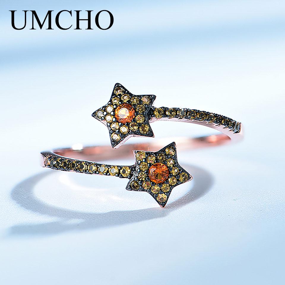Umcho Кольца на палец из стерлингового серебра 925 пробы с нано-драгоценным камнем, регулируемые кольца для женщин, подарок на годовщину, ювелирные украшения