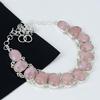 Natural Rose Quartz Gemstone Handmade 925 Sterling Silver Electroform Necklace, Rose Quartz Silver For Wife Unisex Pendant Birthday Gifts